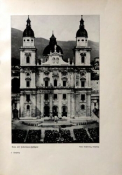1932 - Salzburg - Dom mit Jedermann-Festspiel, alter Druck